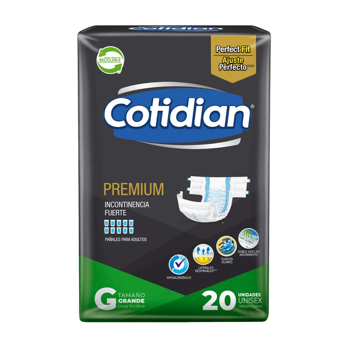 Pañales Cotidian Premium G x 20