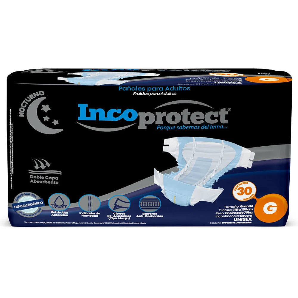 Pañales Incoprotect Nocturnos G x 30