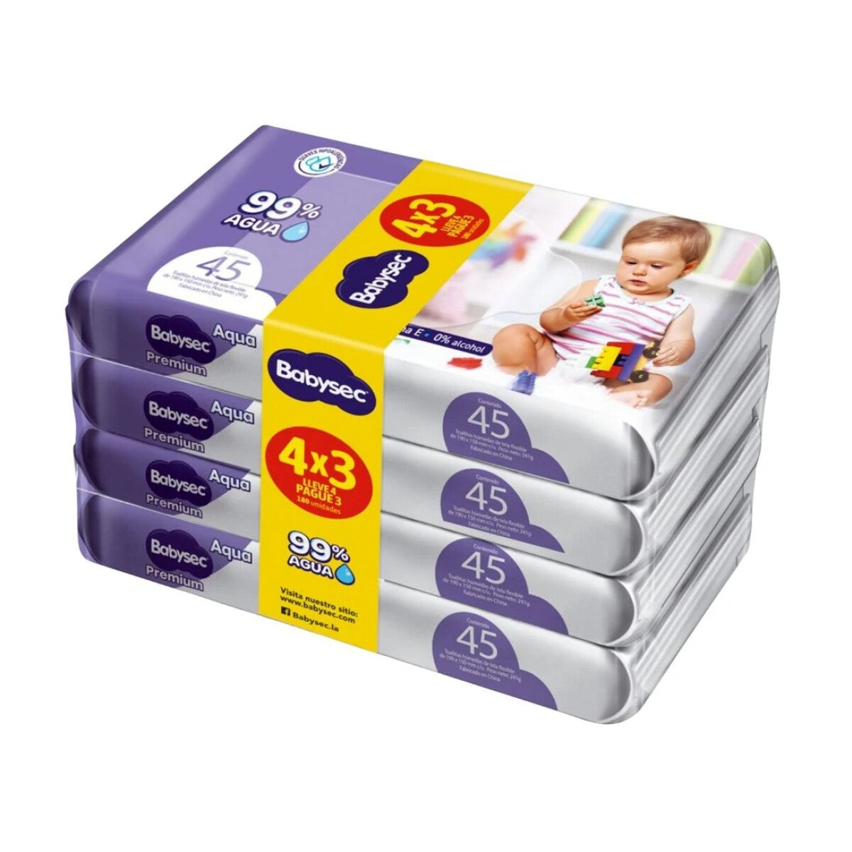 Toallitas Húmedas Babysec Premium x 180