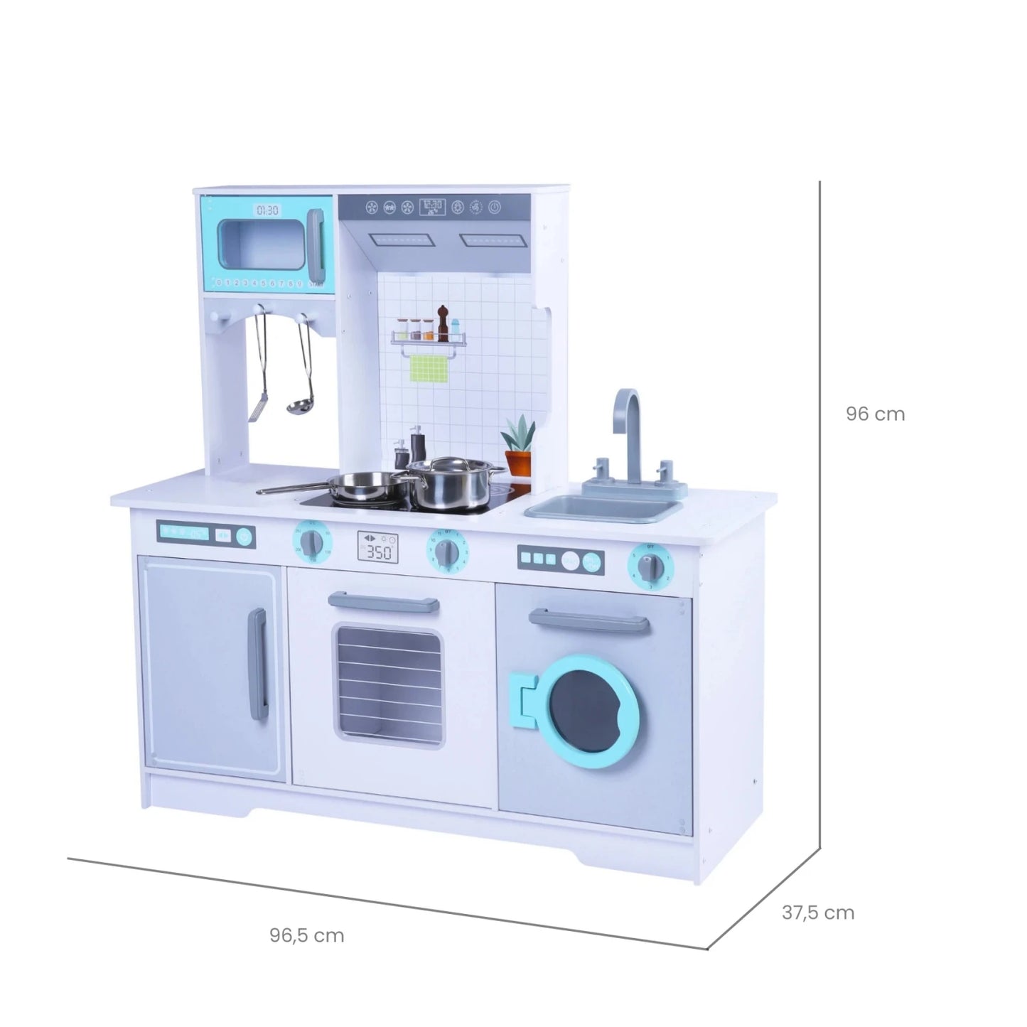 Cocina Infantil de Madera Grande XXL – Con Horno, Micro y Heladera