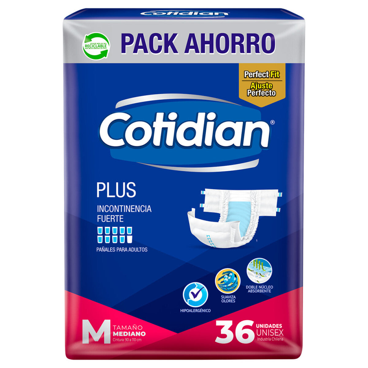 Pañales Cotidian Plus M x 36