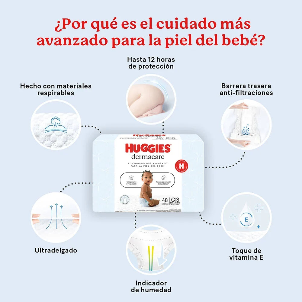 Pañales Huggies Dermacare RN x 78
