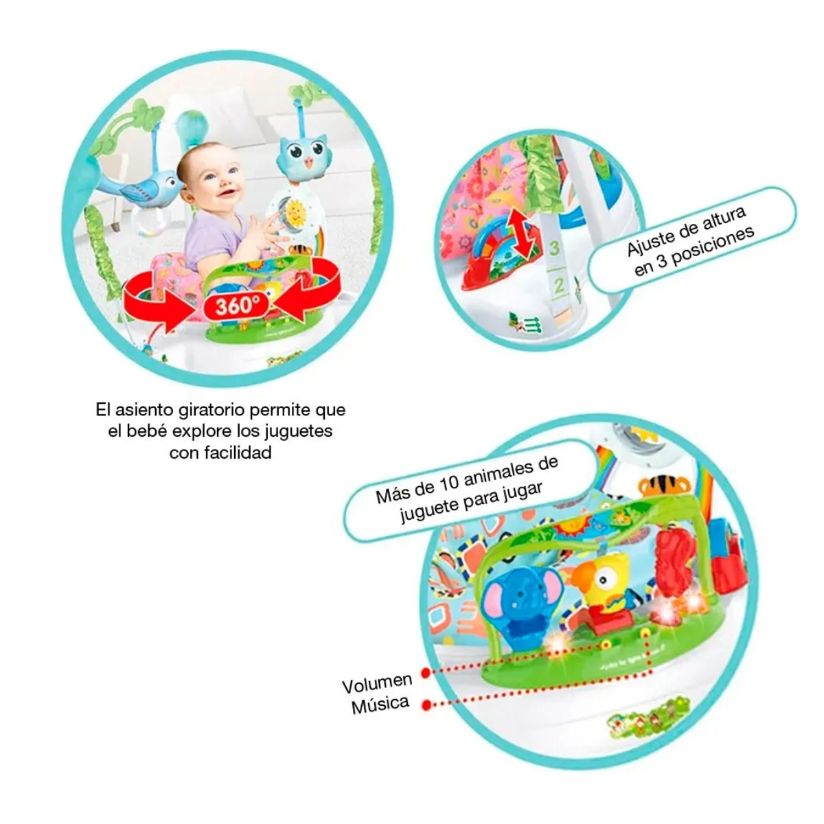 Jumper Saltarín Didáctico Hamaca Para Bebé con música Y Luces