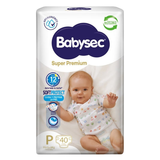 Pañales Babysec Super Premium P x 40