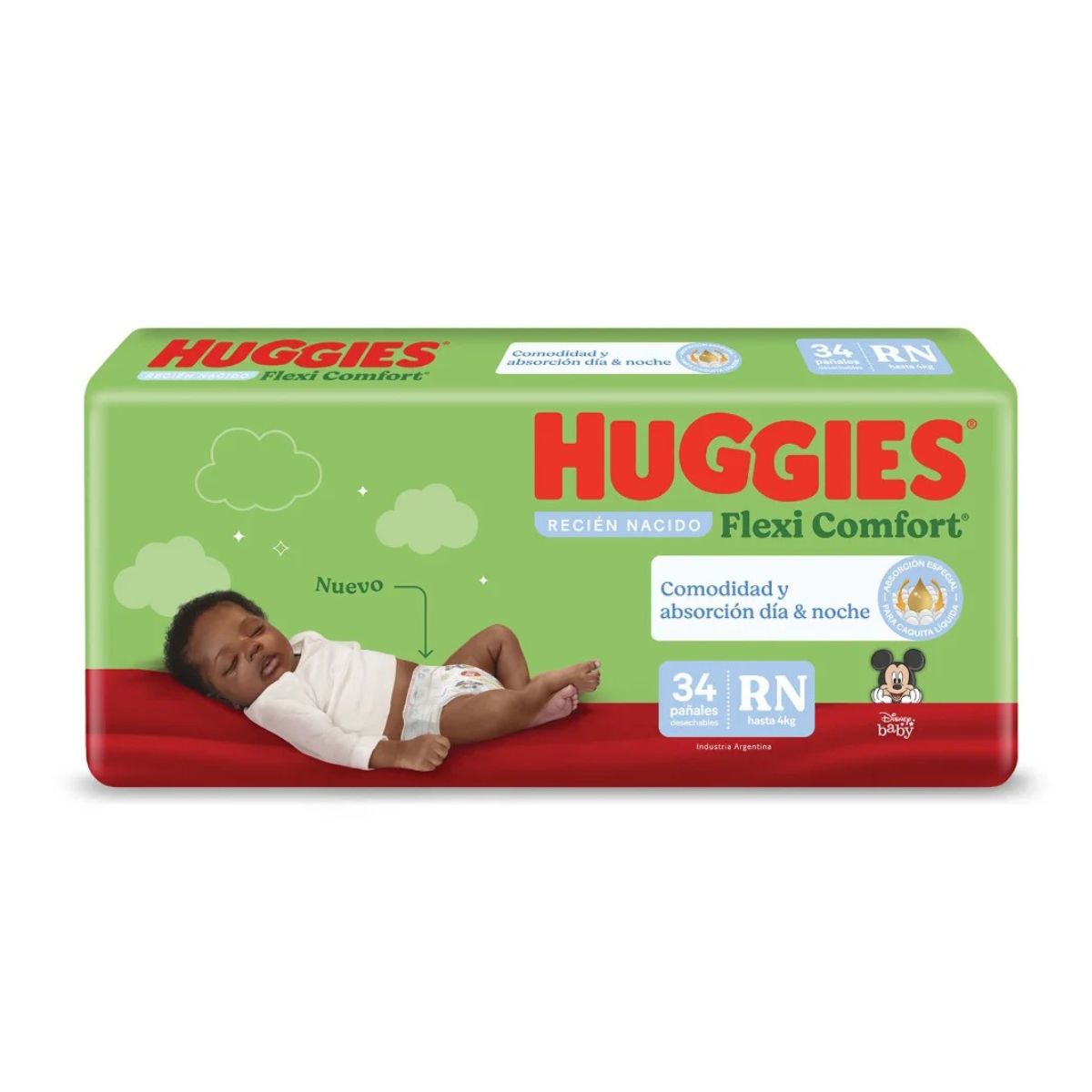 Pañales Huggies Flexi Comfort RN x 34