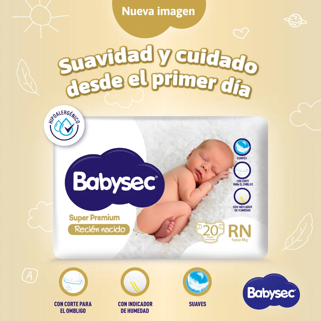 Pañales BabySec Super Premium RN x 20