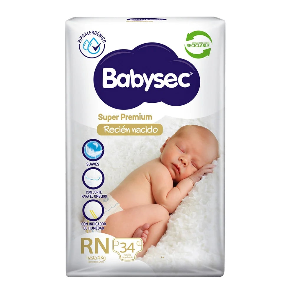 Pañales BabySec Super Premium - Recién Nacido