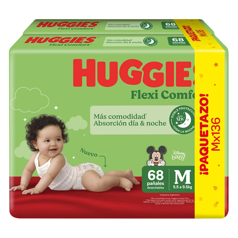 Pañales Huggies Flexi Comfort Paquetazo