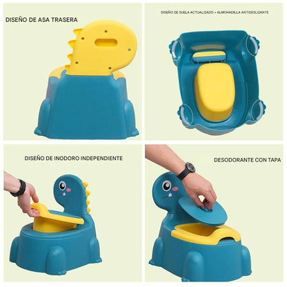 Pelela Inodoro Portatil Para Niños Diseño Dinosaurio