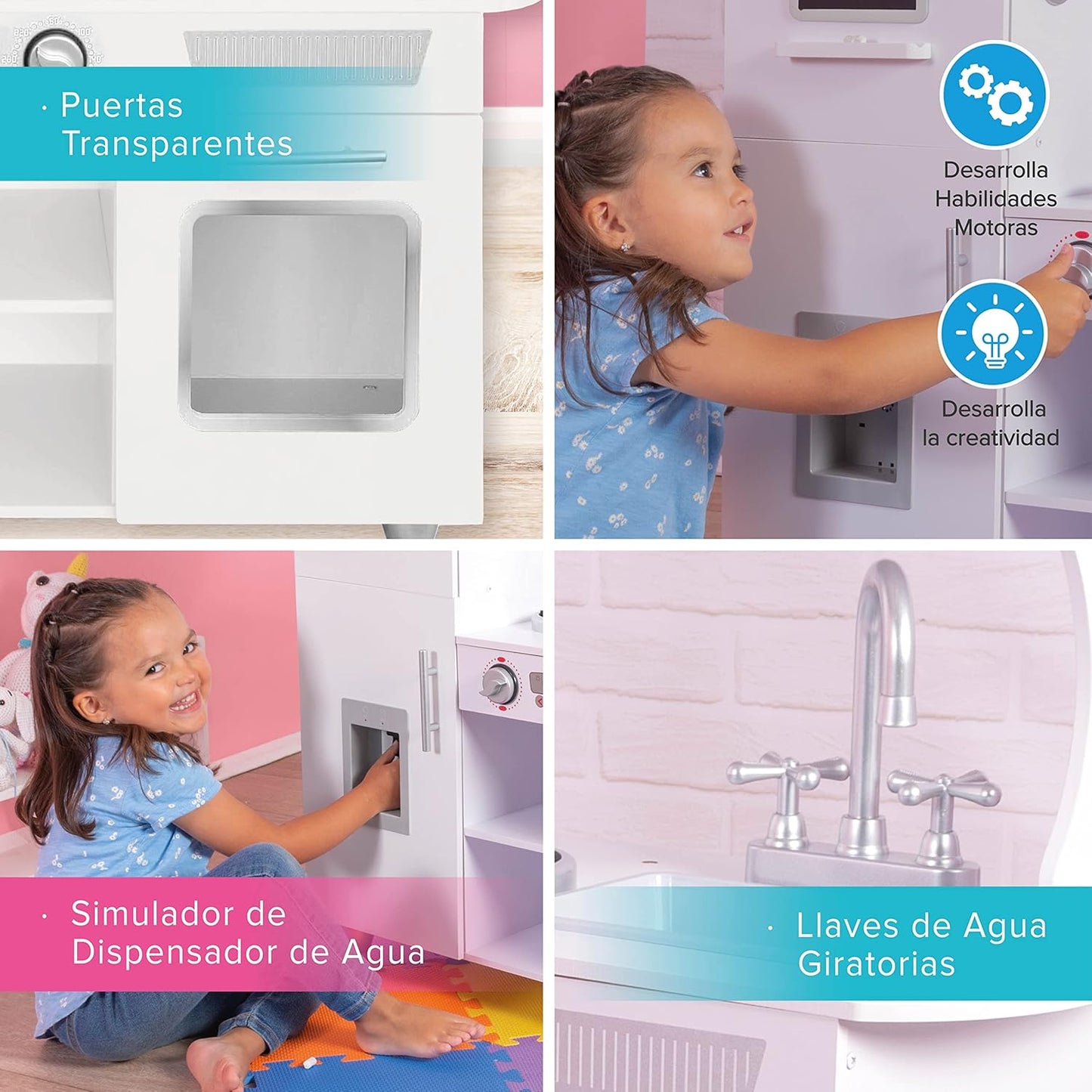 Cocina de Madera Grande con Heladera