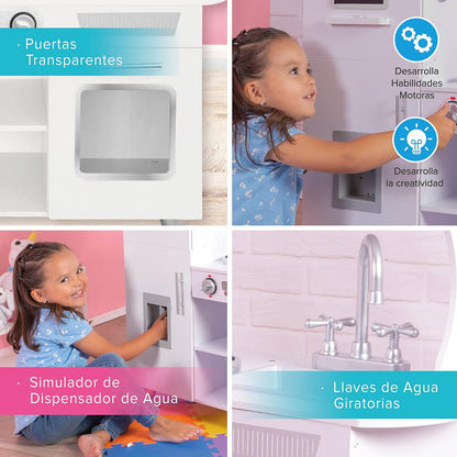 Cocina de Madera Grande con Heladera