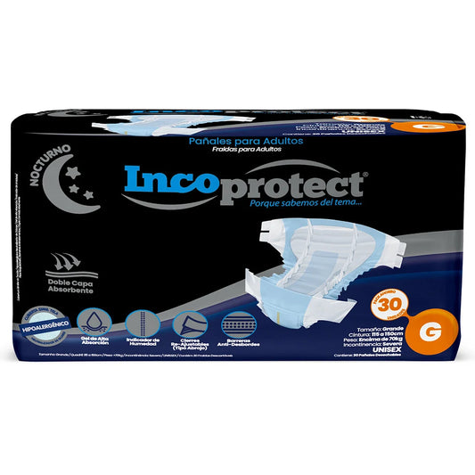 Pañales Incoprotect Nocturnos G x 30