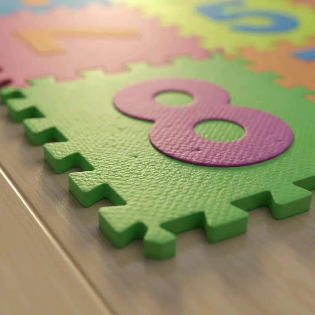 Alfombra Piso Goma Eva Infantil Niños Bebes Encastrables X10 Multicolor Números