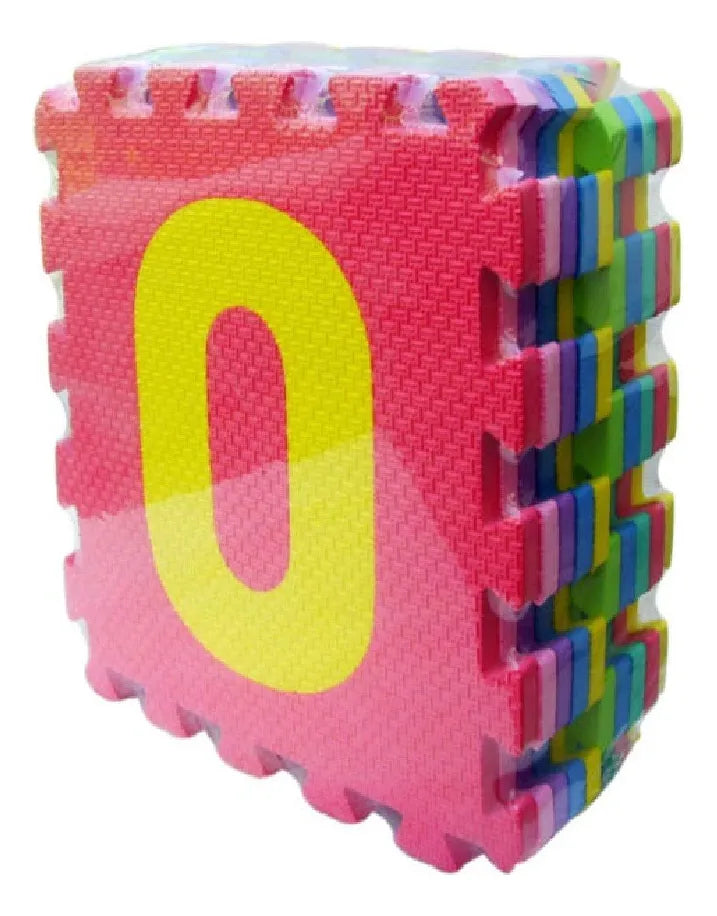 Alfombra Piso Goma Eva Infantil Niños Bebes Encastrables X10 Multicolor Números