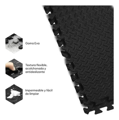 Piso Alfombra Goma Eva Encastrable 60x60x1cm Set X 6