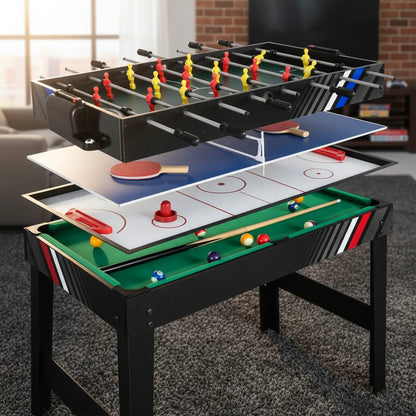 Mesa Multijuego 4 En 1 Futbolito Pool Tejo Ping Pong 1,07 M
