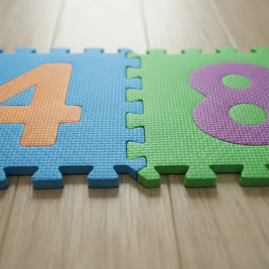 Alfombra Piso Goma Eva Infantil Niños Bebes Encastrables X10 Multicolor Números
