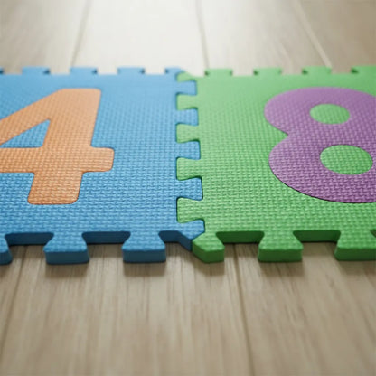 Alfombra Piso Goma Eva Infantil Niños Bebes Encastrables X10 Multicolor Números
