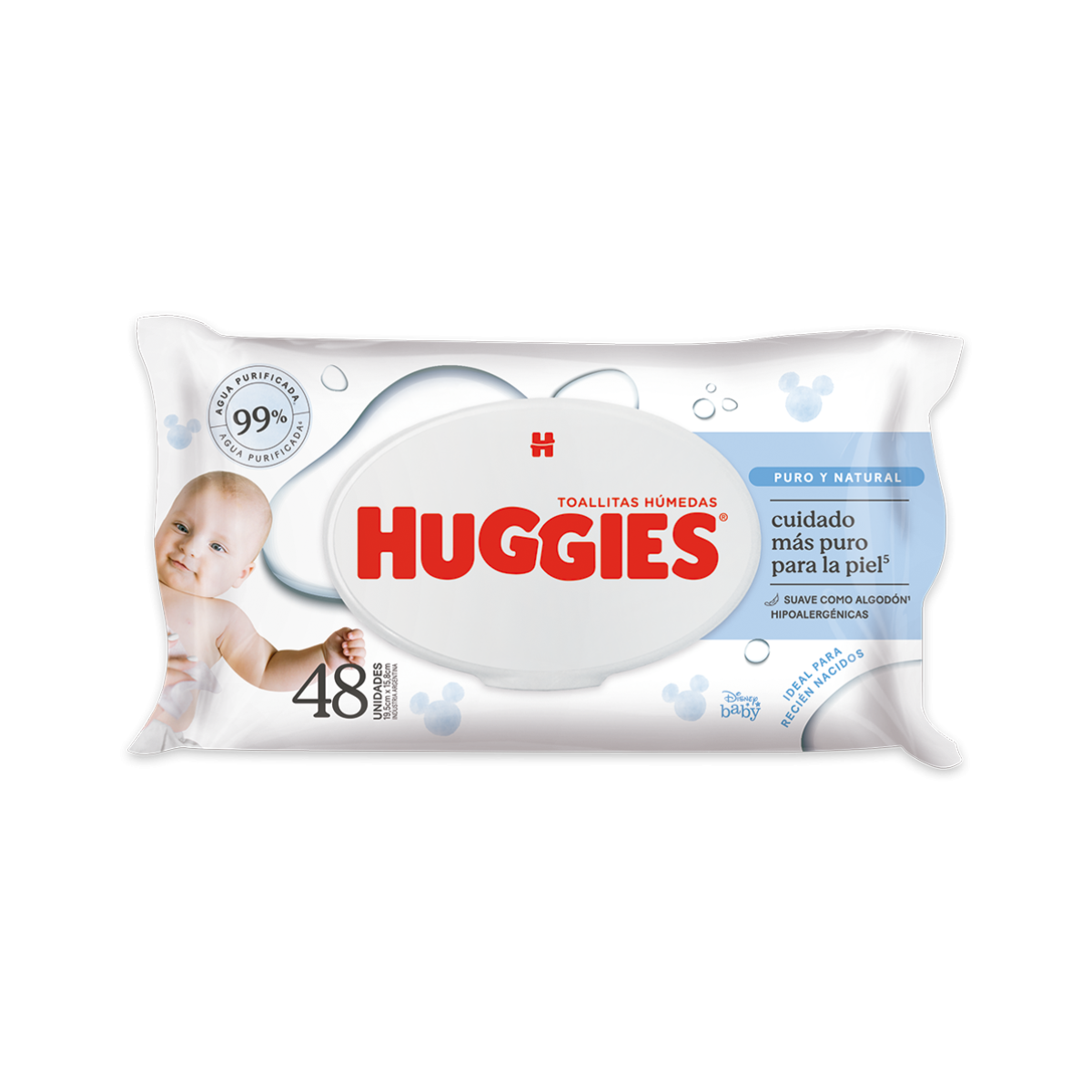 Toallitas Húmedas Huggies Puro & Natural x 48