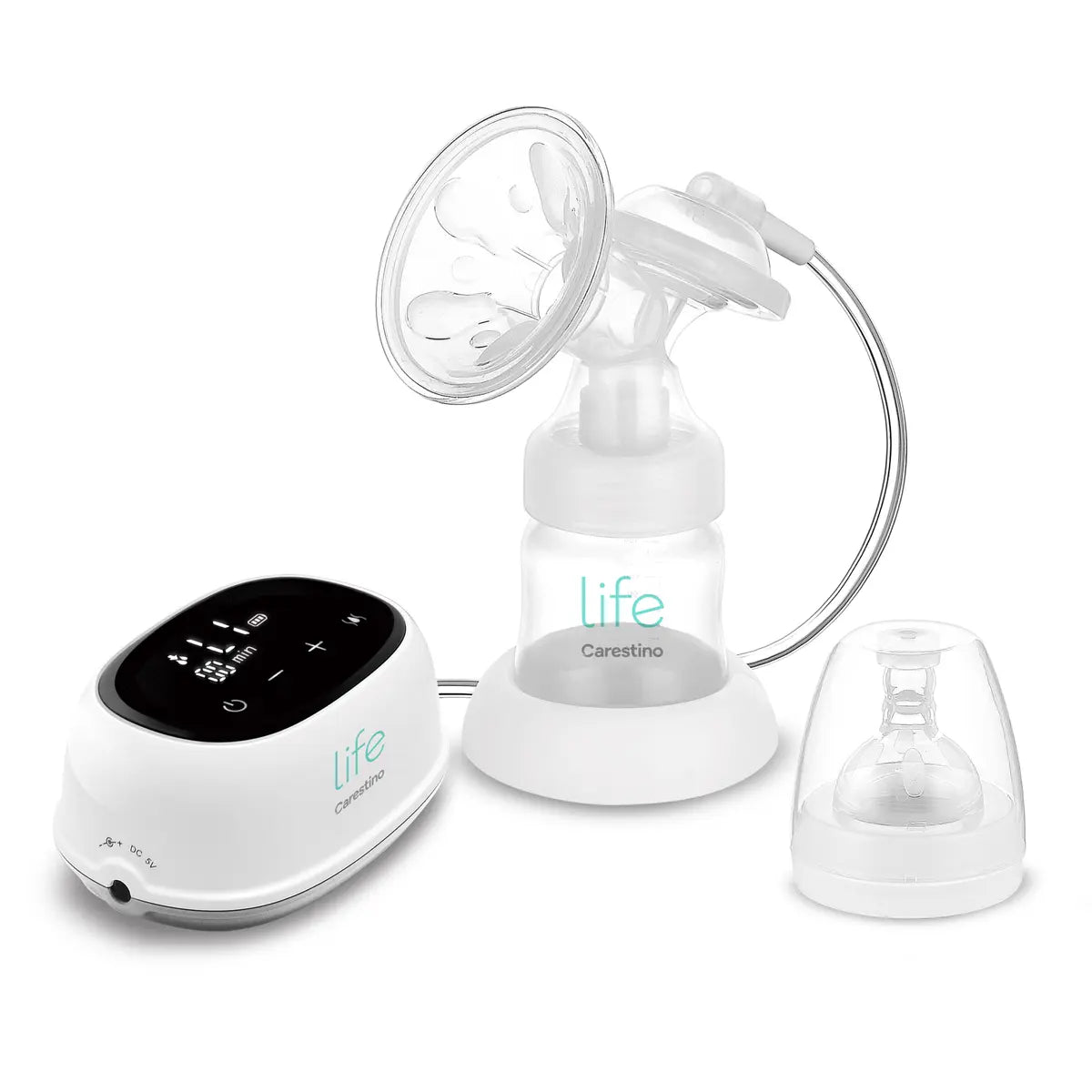 Extractor de Leche Eléctrico con Mamadera Carestino