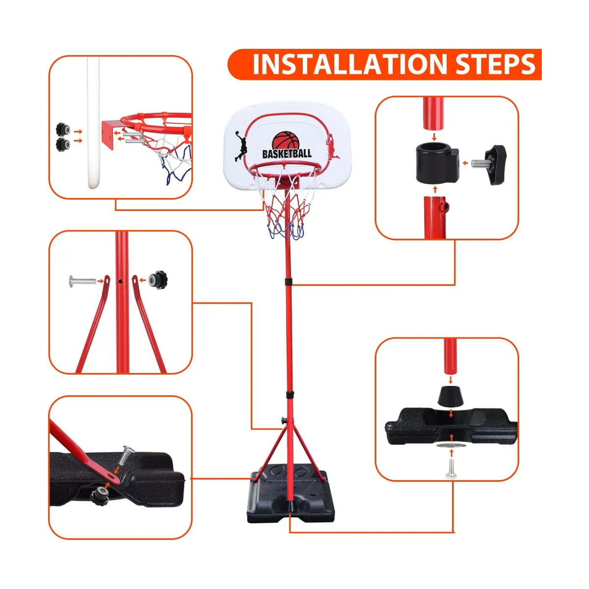 Tablero Basket C/ Base + Aro Metal + Red 2,40mts