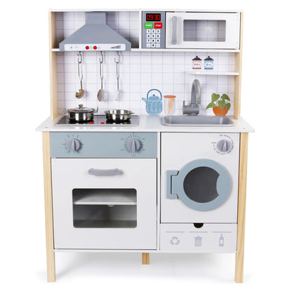Cocina de Madera Con Campana y Lavarropas