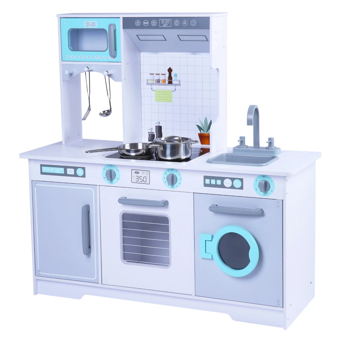Cocina Infantil de Madera Grande XXL – Con Horno, Micro y Heladera
