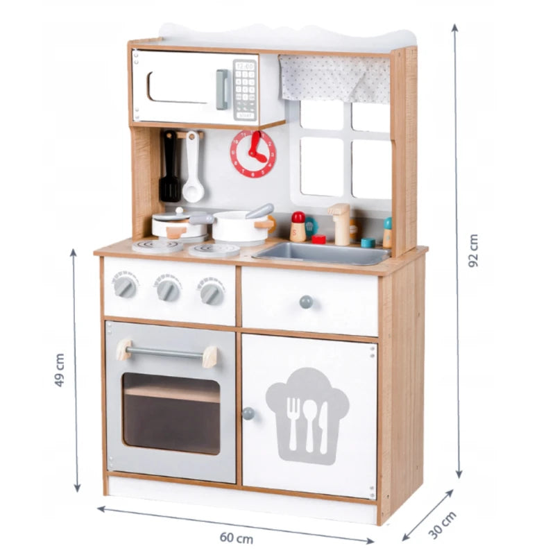 Gran Cocina de Madera con Microondas Horno y Pileta