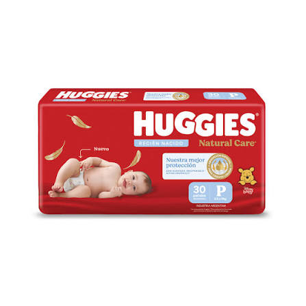 Pañales Huggies Natural Care P x 30